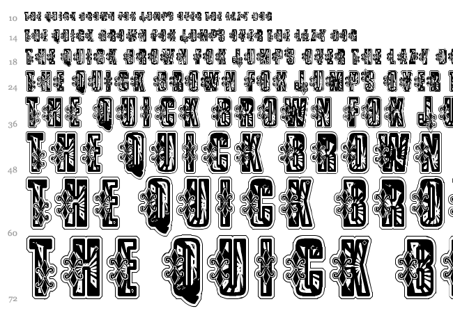VTKS Low Rider font waterfall